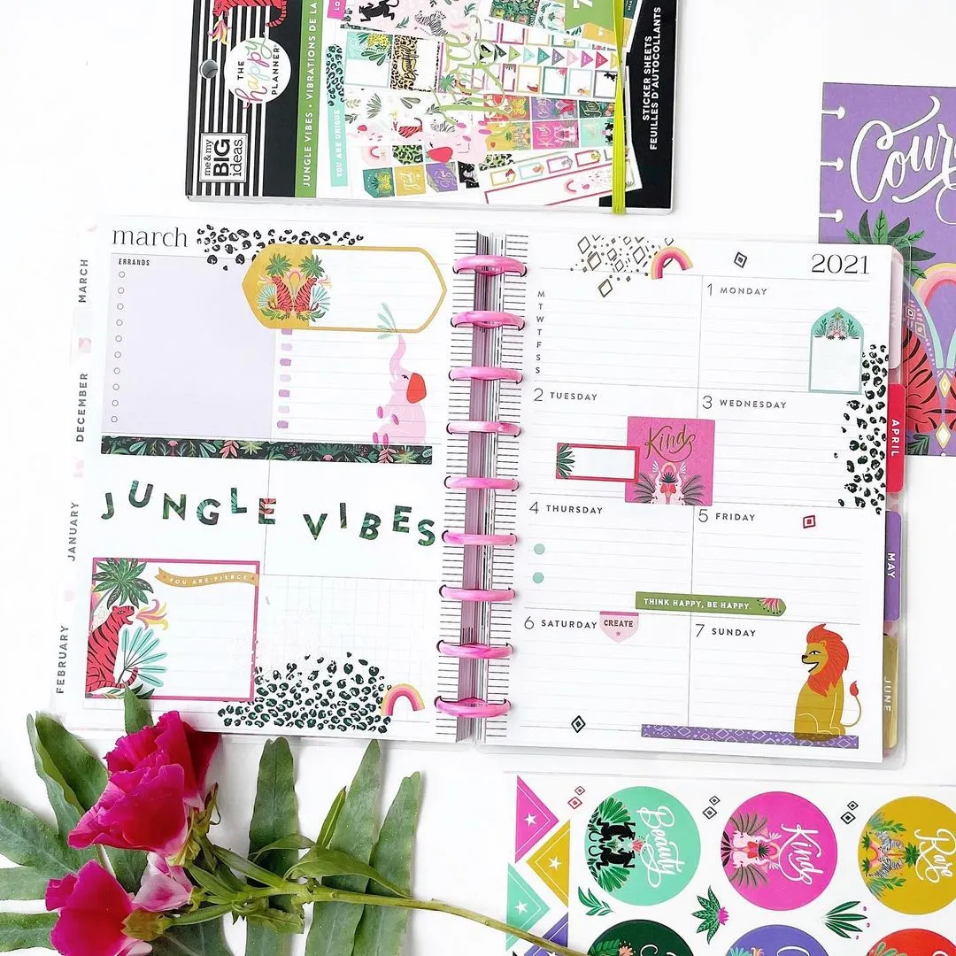 Happy Planner Jungle Vibes stickers 778 autocollants flamboyant