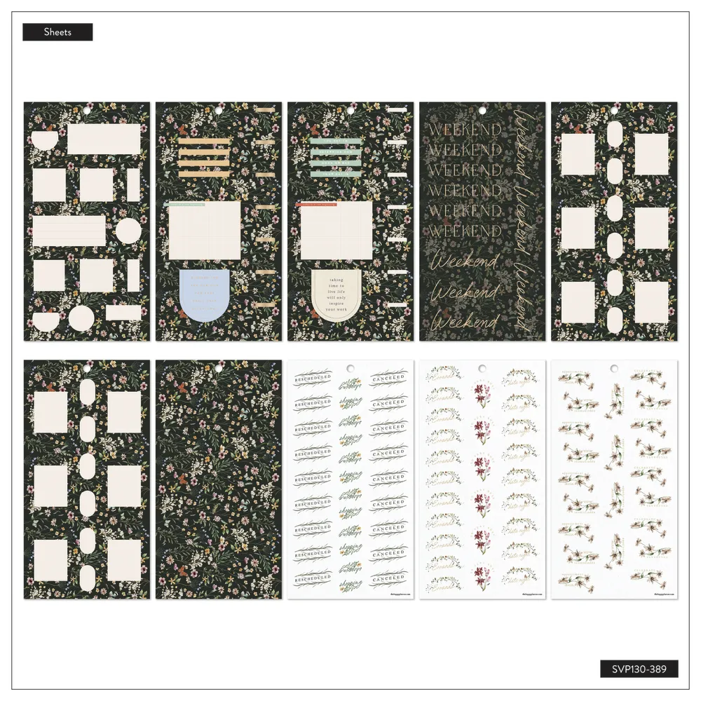 Happy Planner Wild Fields stickers Classic 561 pièces floral