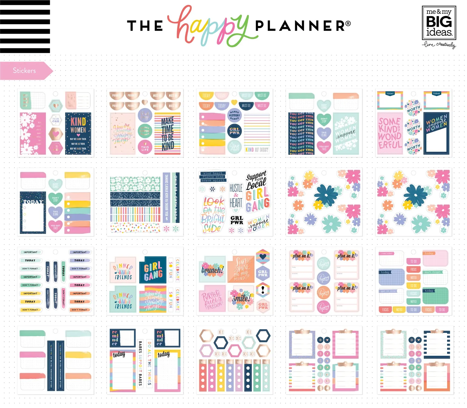 Happy Planner Womankind pack accessoires planner mixte