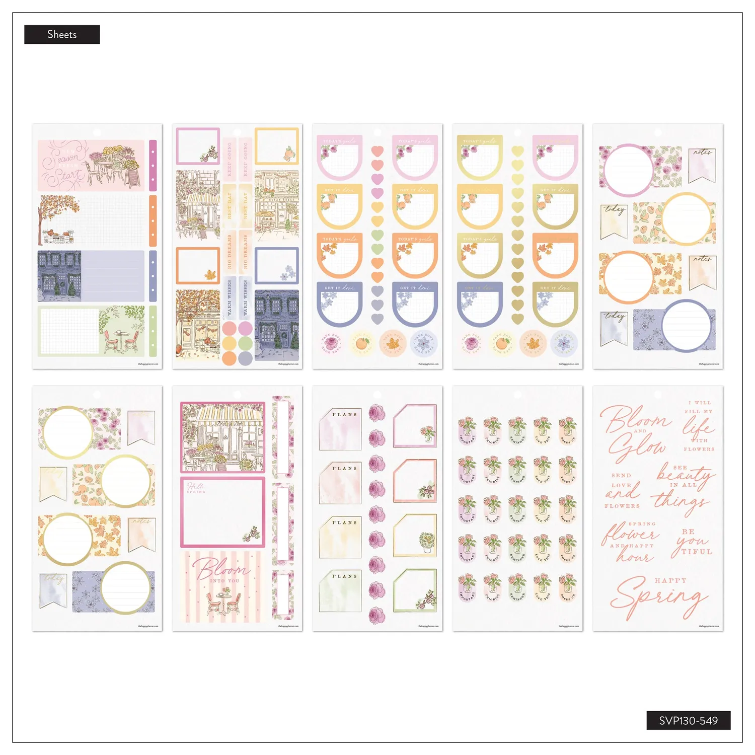 Happy Planner Seasonal Sidewalks stickers 30 planches 4 saisons