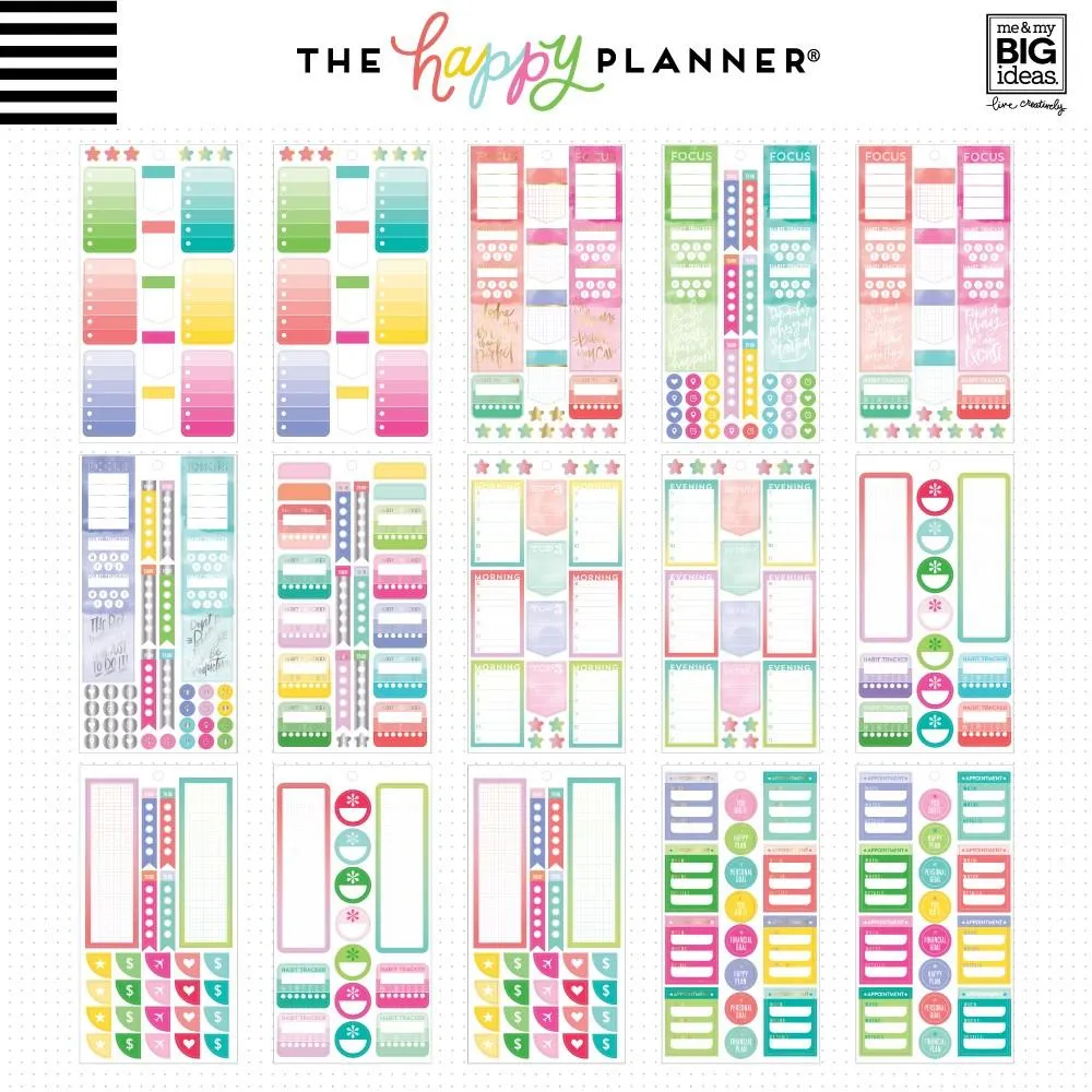Happy Planner Fill In Productivity stickers classiques 540 pcs