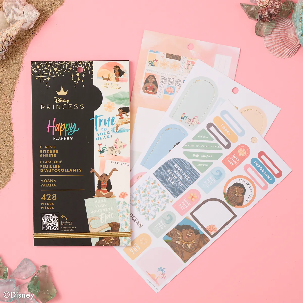 Happy Planner Disney Moana Value Pack stickers 428