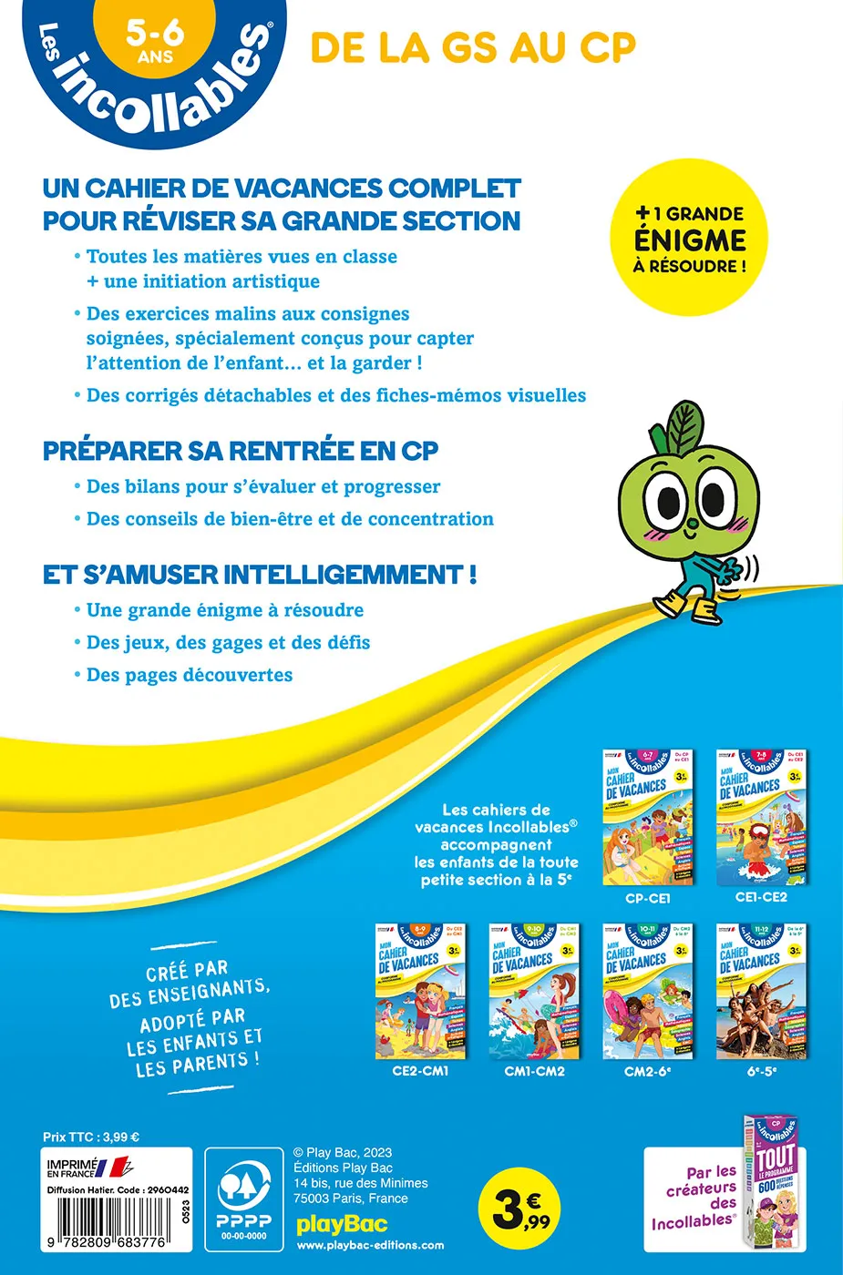 Les Incollables GS au CP cahier de vacances 2026 5-6 ans