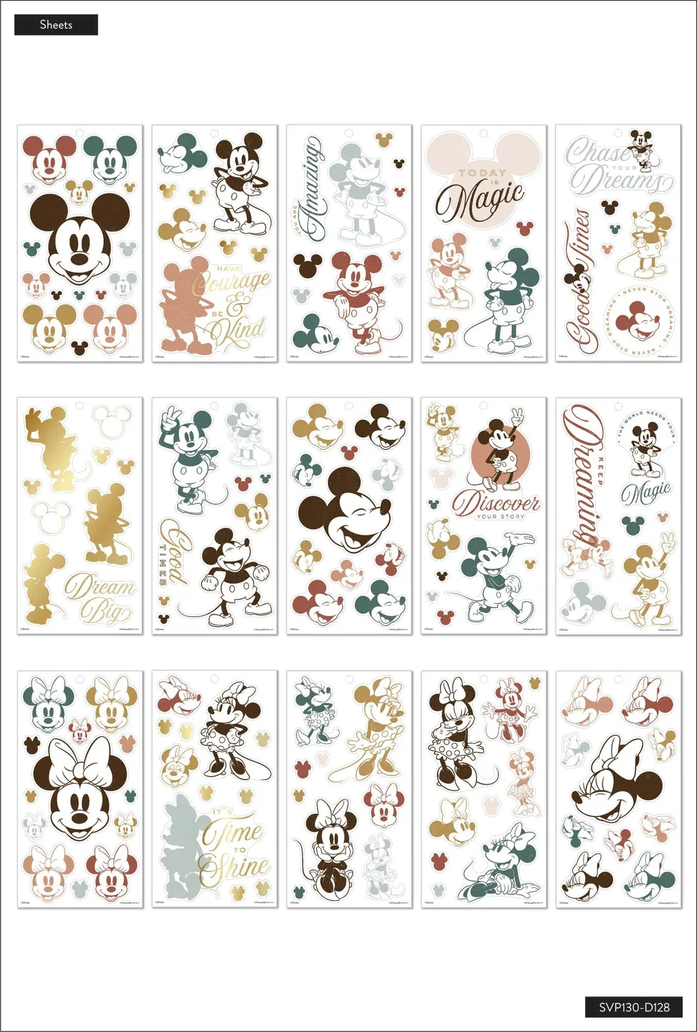 Happy Planner Disney Farmhouse autocollants grandes icônes 244