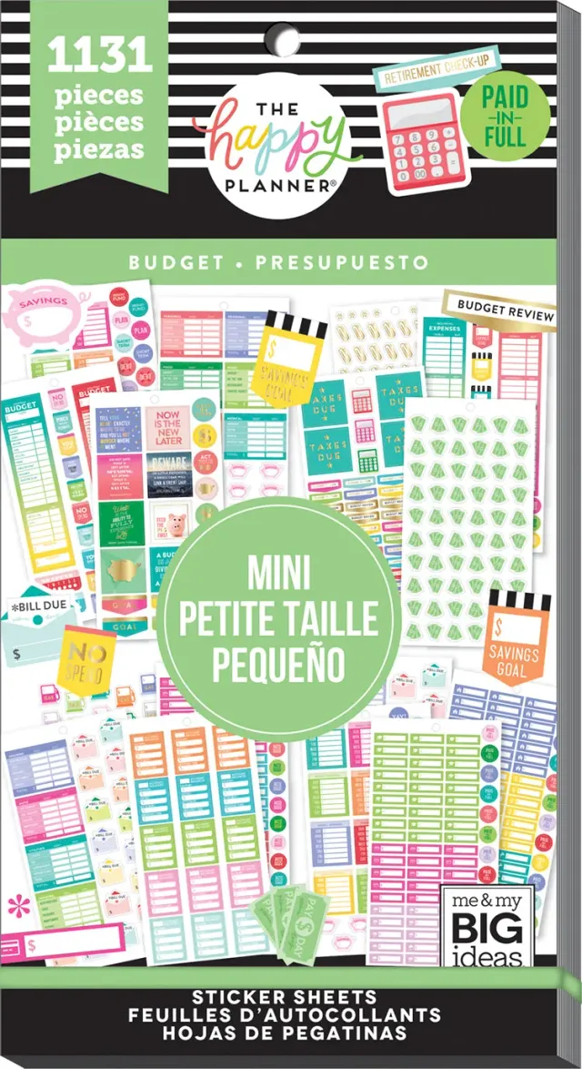 Happy Planner Value Pack Mini Budget stickers 30 planches budget