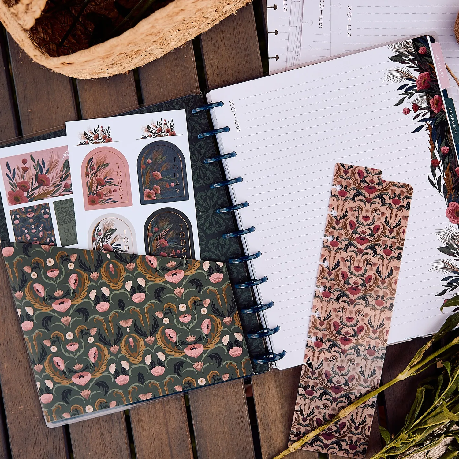 Happy Planner Twilight Tapestry pack accessoires Big floral