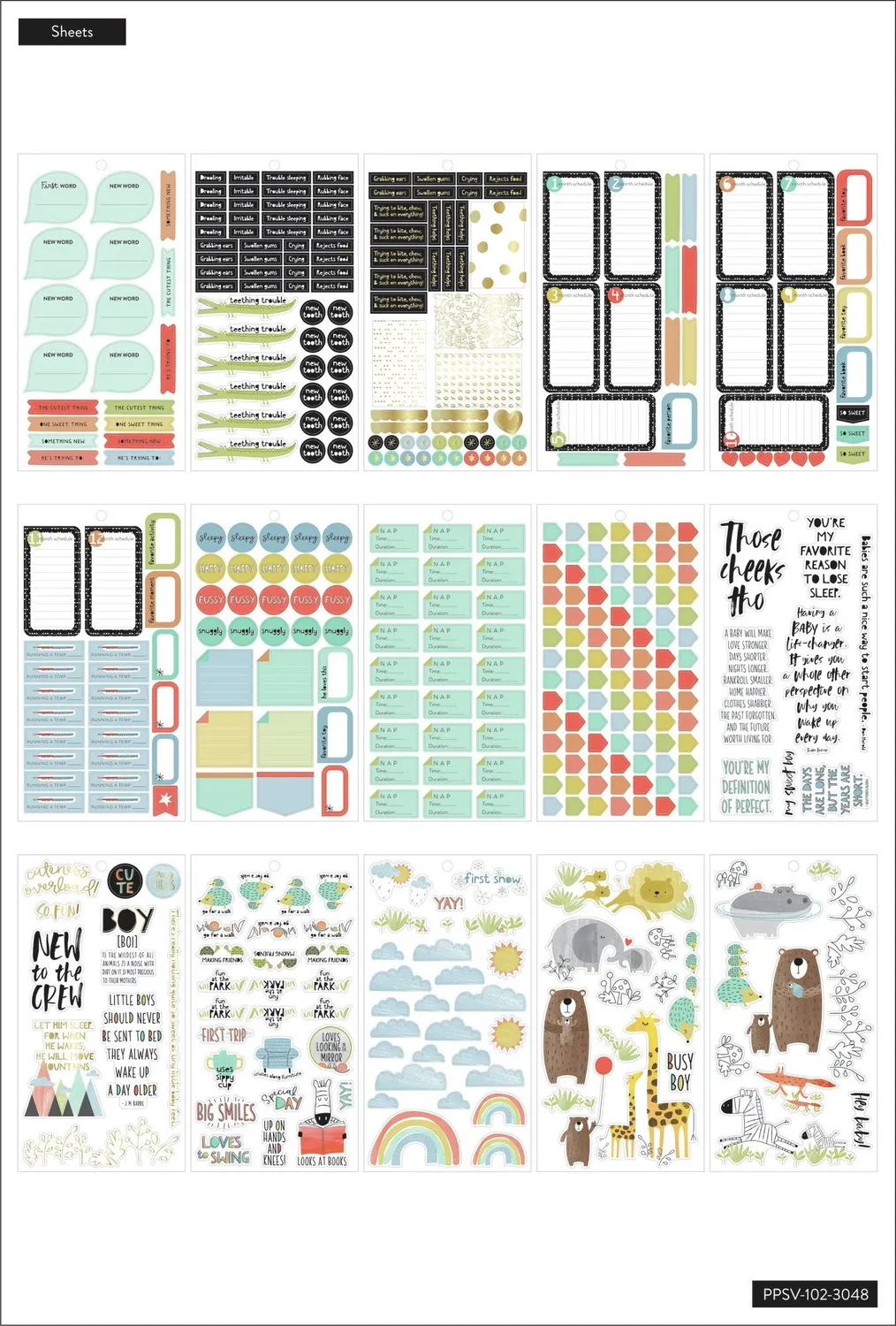 Happy Planner Value Pack Baby Boy stickers naissance garçon