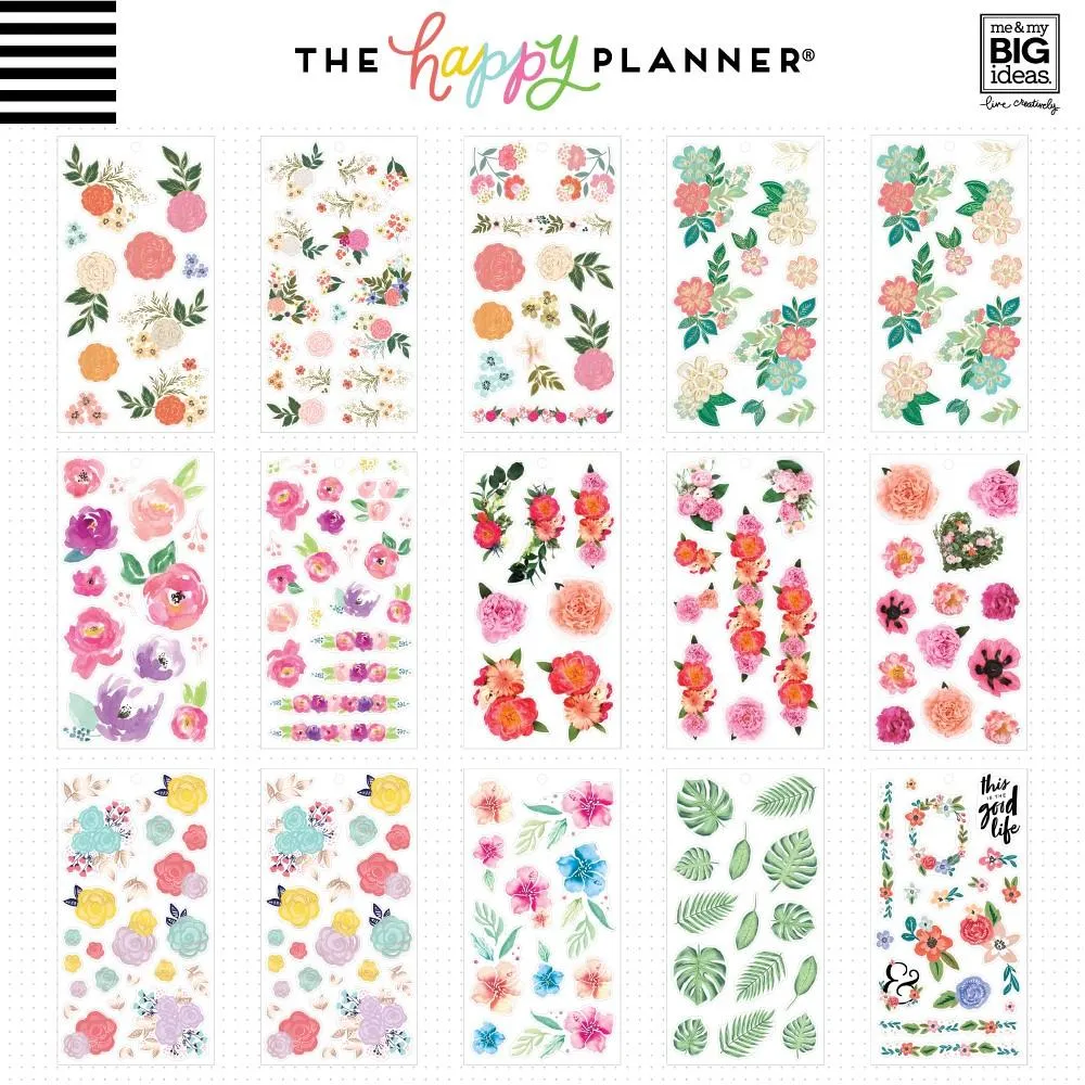 Happy Planner Fun Florals stickers Value Pack 431 pièces