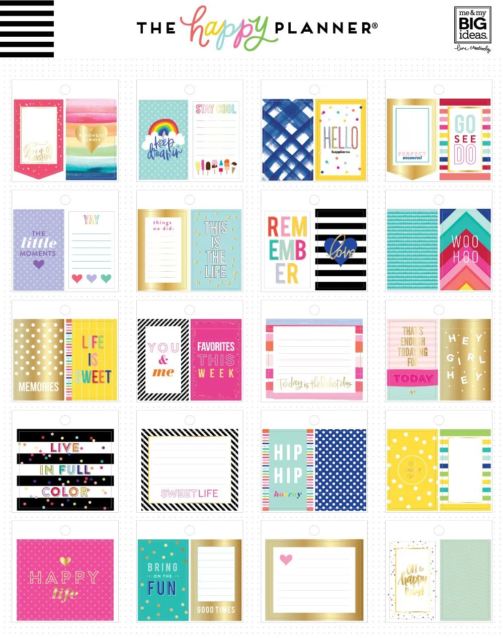 Happy Planner Bold Bright mini stickers Tiny Pad 35
