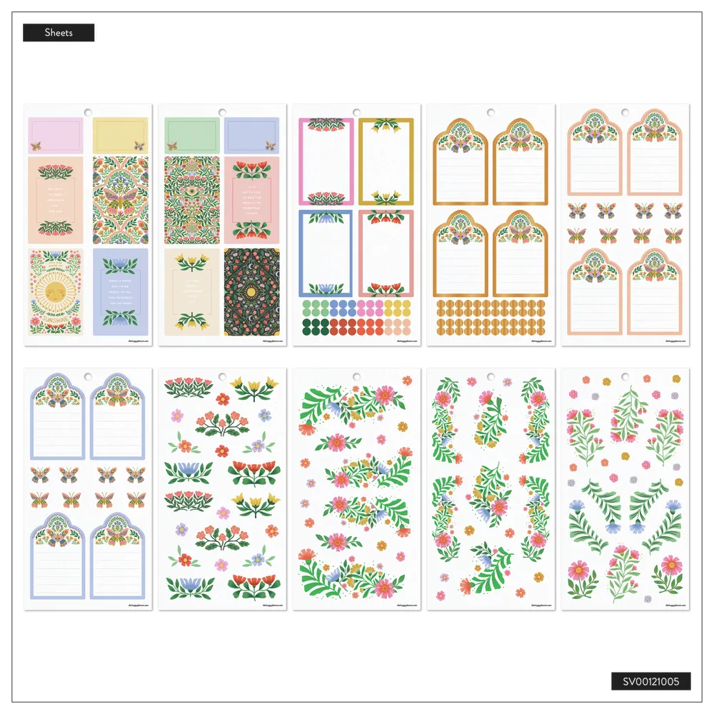 Happy Planner Golden Meadow stickers Big carnet 543 floral