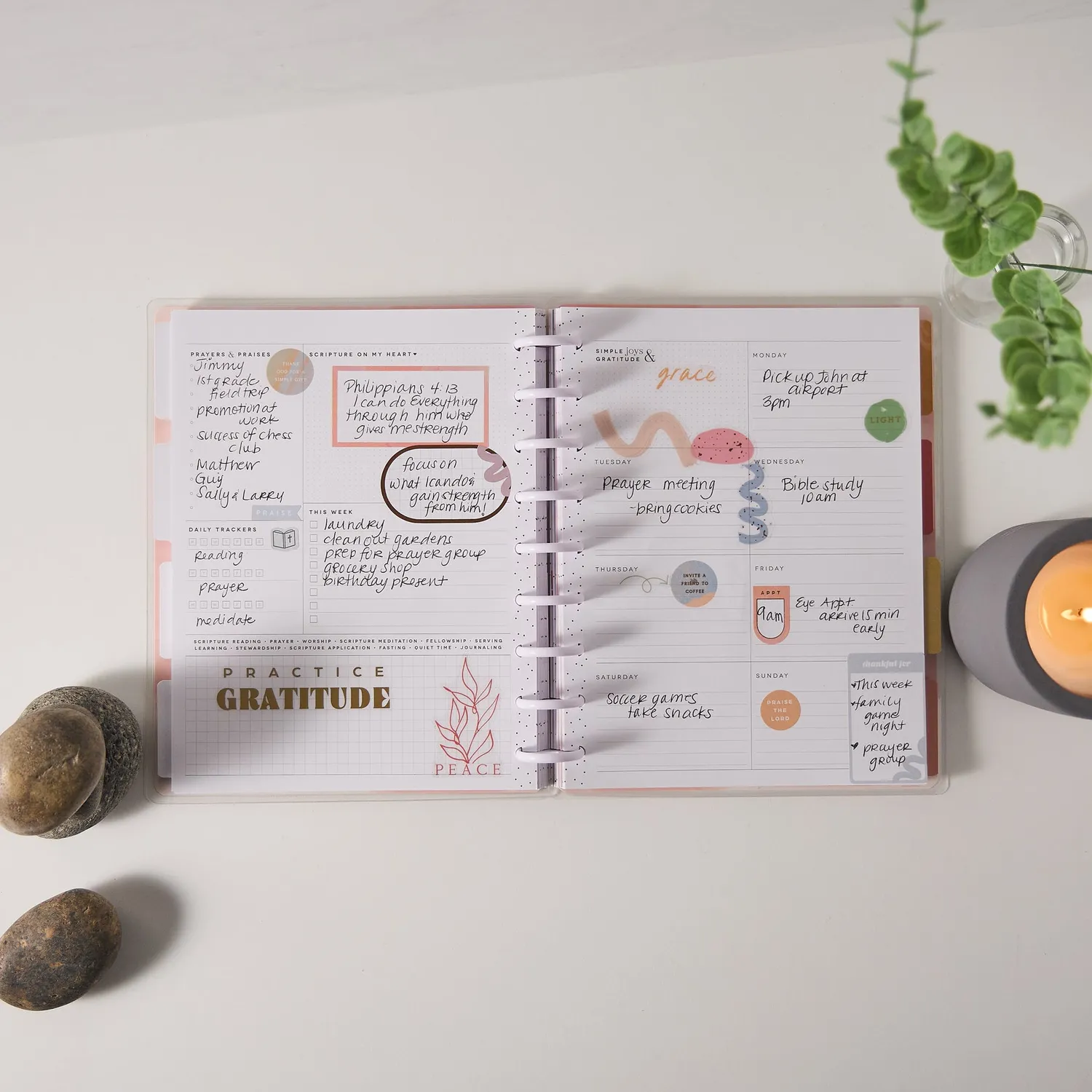 Happy Planner Rise & Align agenda foi non daté Classic 12 mois