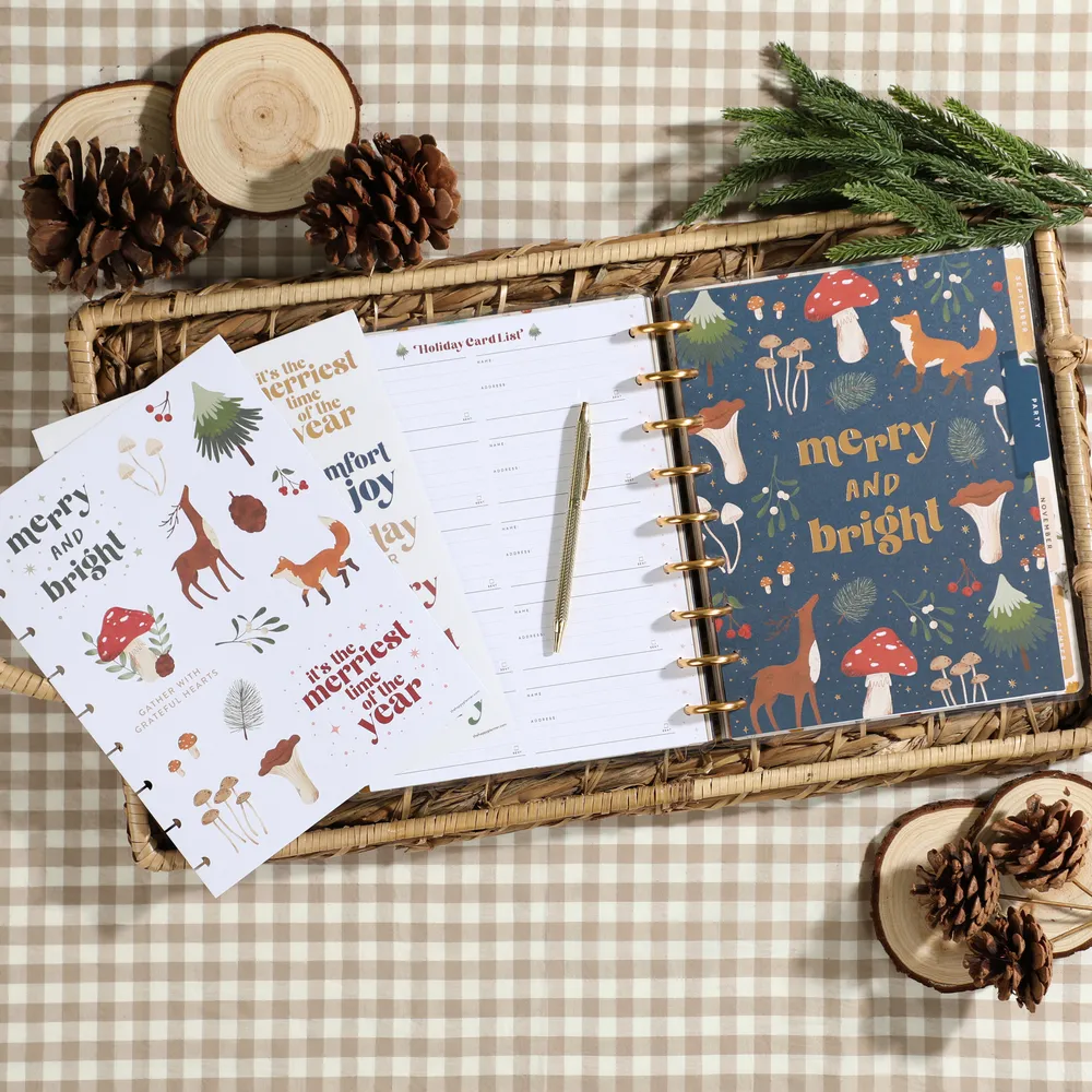 Happy Planner Woodland Seasons Christmas recharge 4 mois Noël