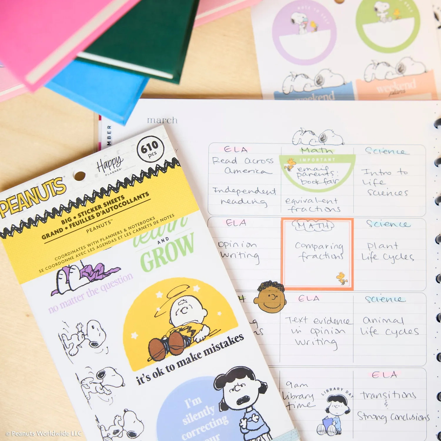Happy Planner Peanuts Teacher stickers Big value pack