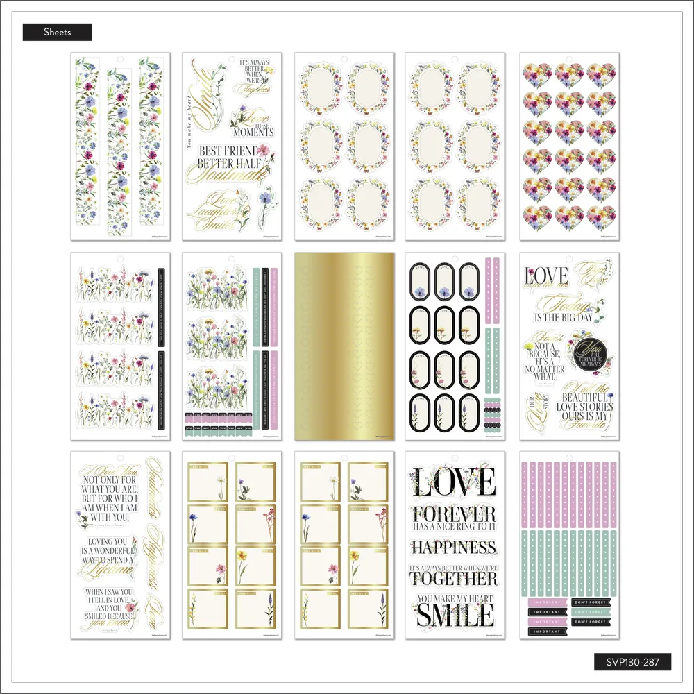 Me & my big ideas Value Pack Blooming Romance Wedding stickers Big