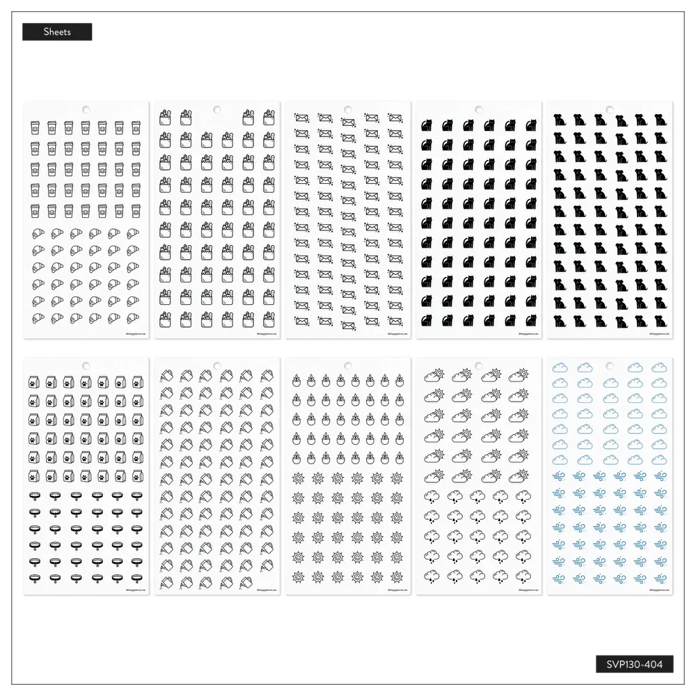 Happy Planner Everyday Neutral Icons stickers icônes neutres 2429