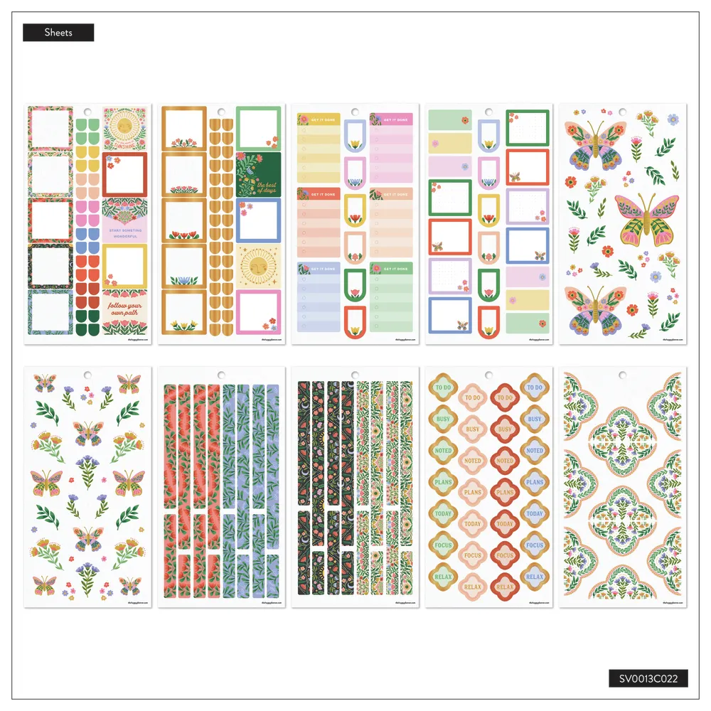 Happy Planner Golden Meadow stickers Classic 697 pièces