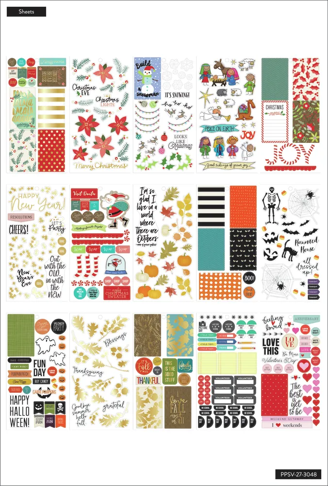 Happy Planner Seasonal 2 Big stickers agenda 30 planches saisons