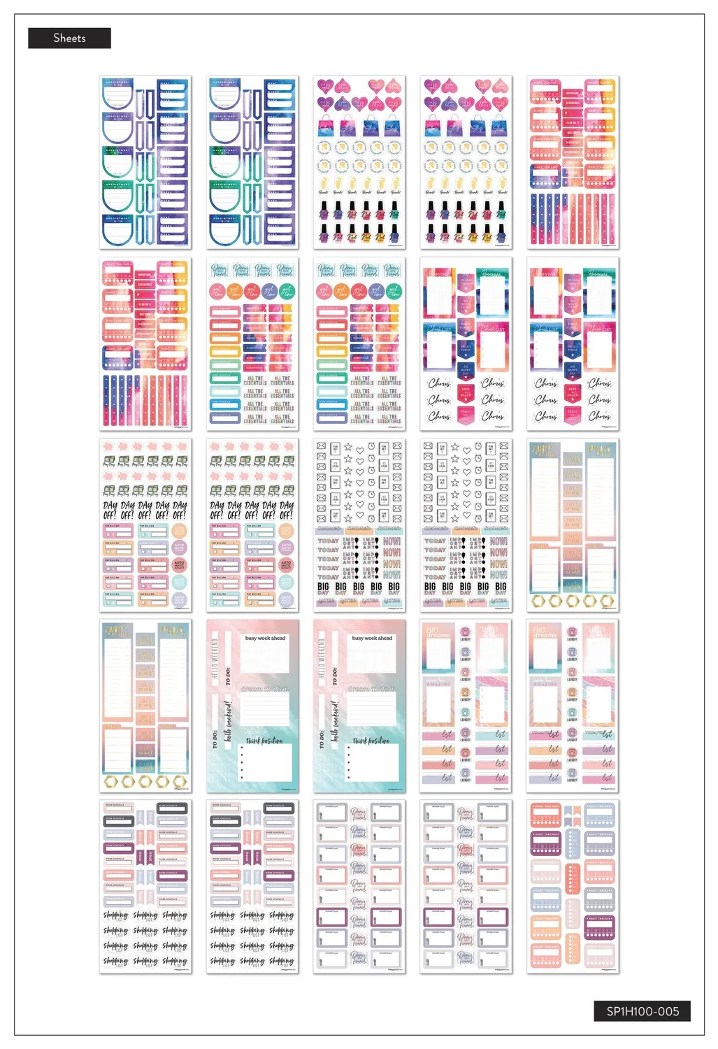 Happy Planner Mega Value Pack stickers 100 feuilles 2172 pièces