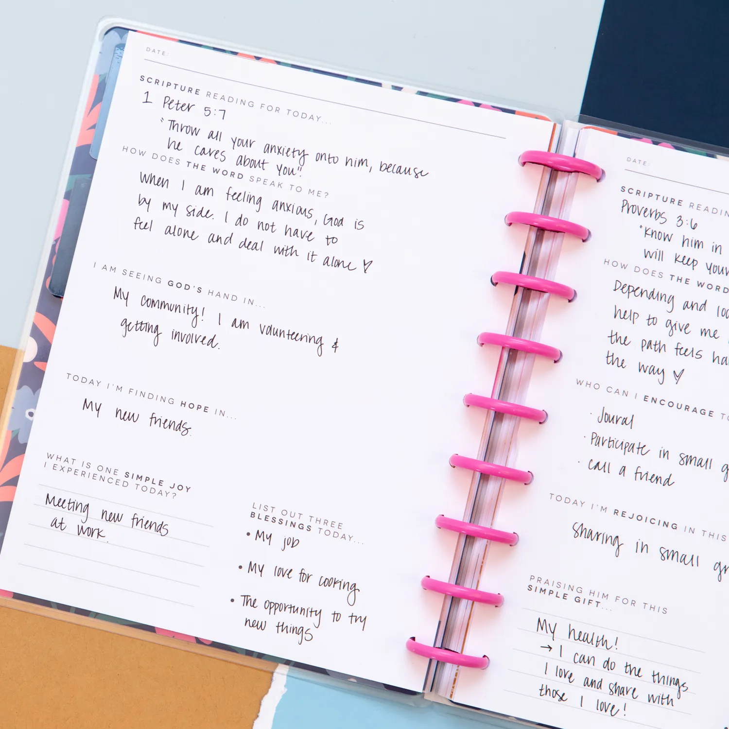 Happy Planner Bold Blossoms journal guidé Classic foi 80 feuilles