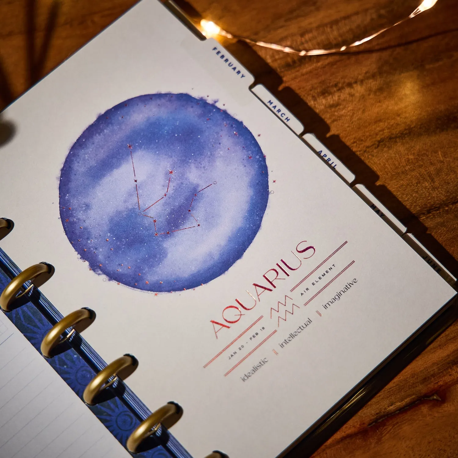 Happy Planner Star Signs 2026 agenda mini dashboard 12 mois