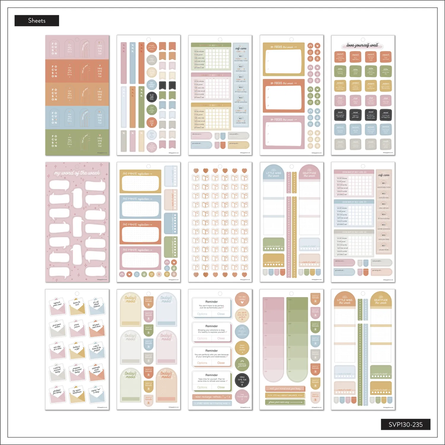 Happy Planner Mood Mindfulness stickers bien-être 793