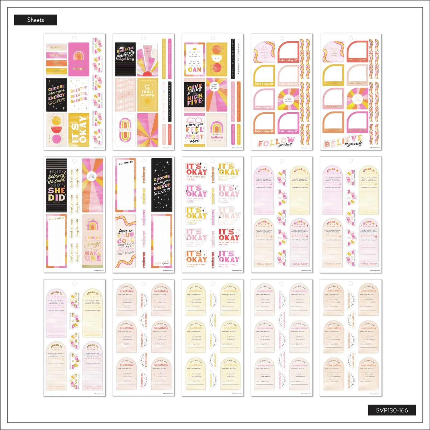 Happy Planner Feels Like Sunshine stickers Value Pack 540 pièces