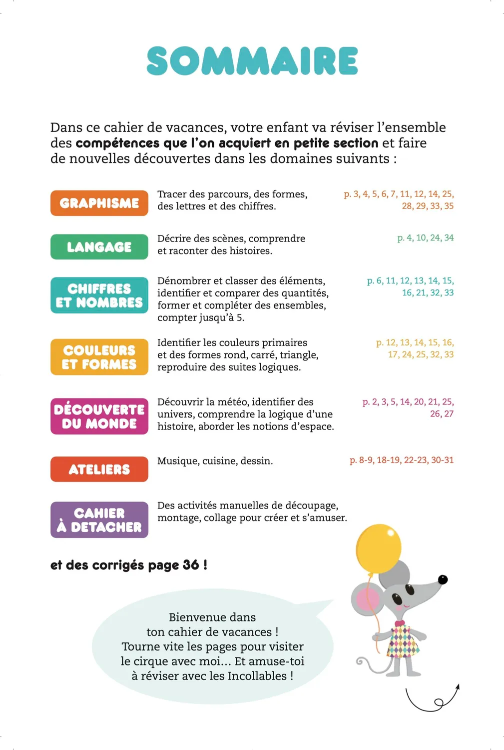 Les Incollables Cahier vacances PS vers MS 3-4 ans 2026