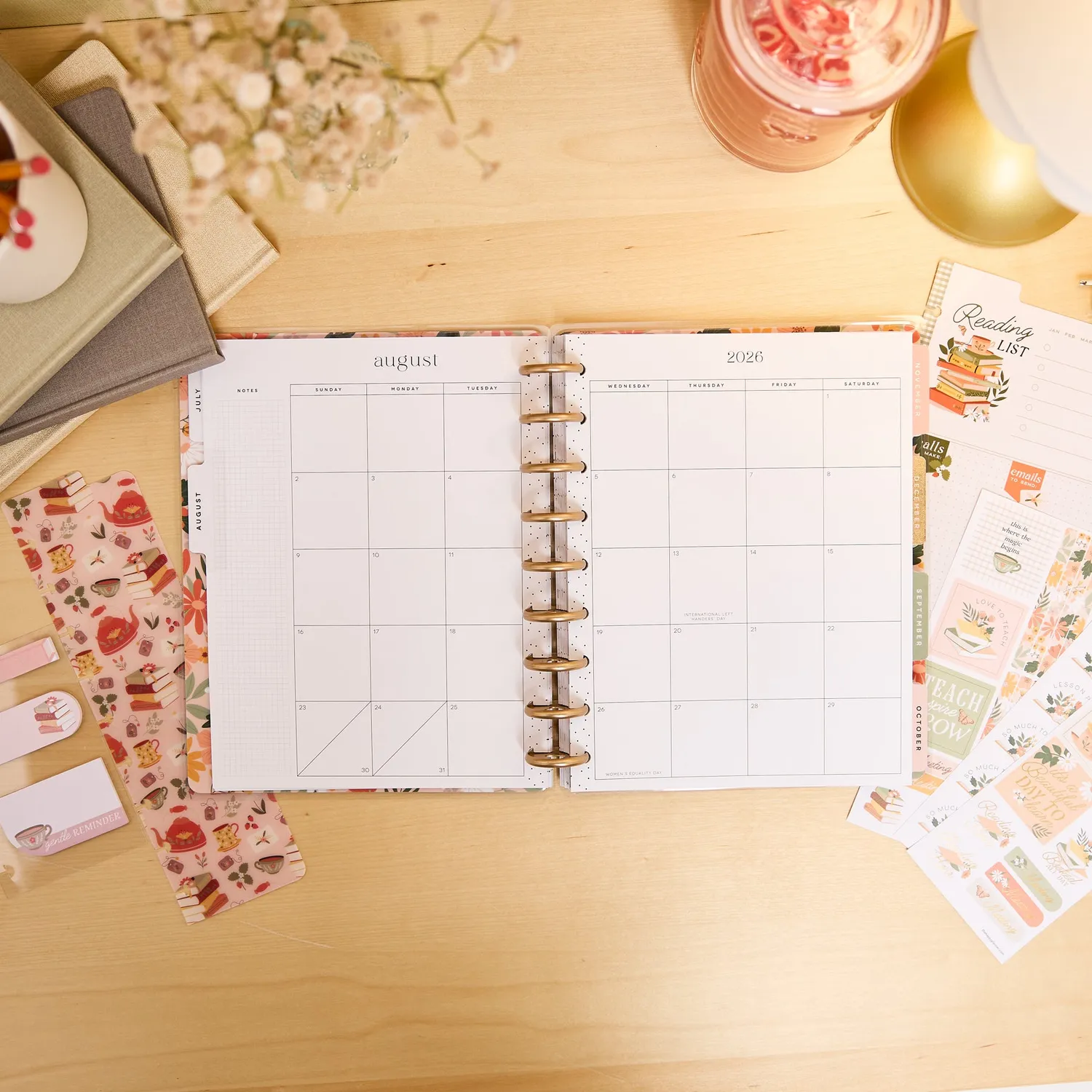 Happy Planner Reading Hour agenda enseignant Classic 2026-2027 coffret