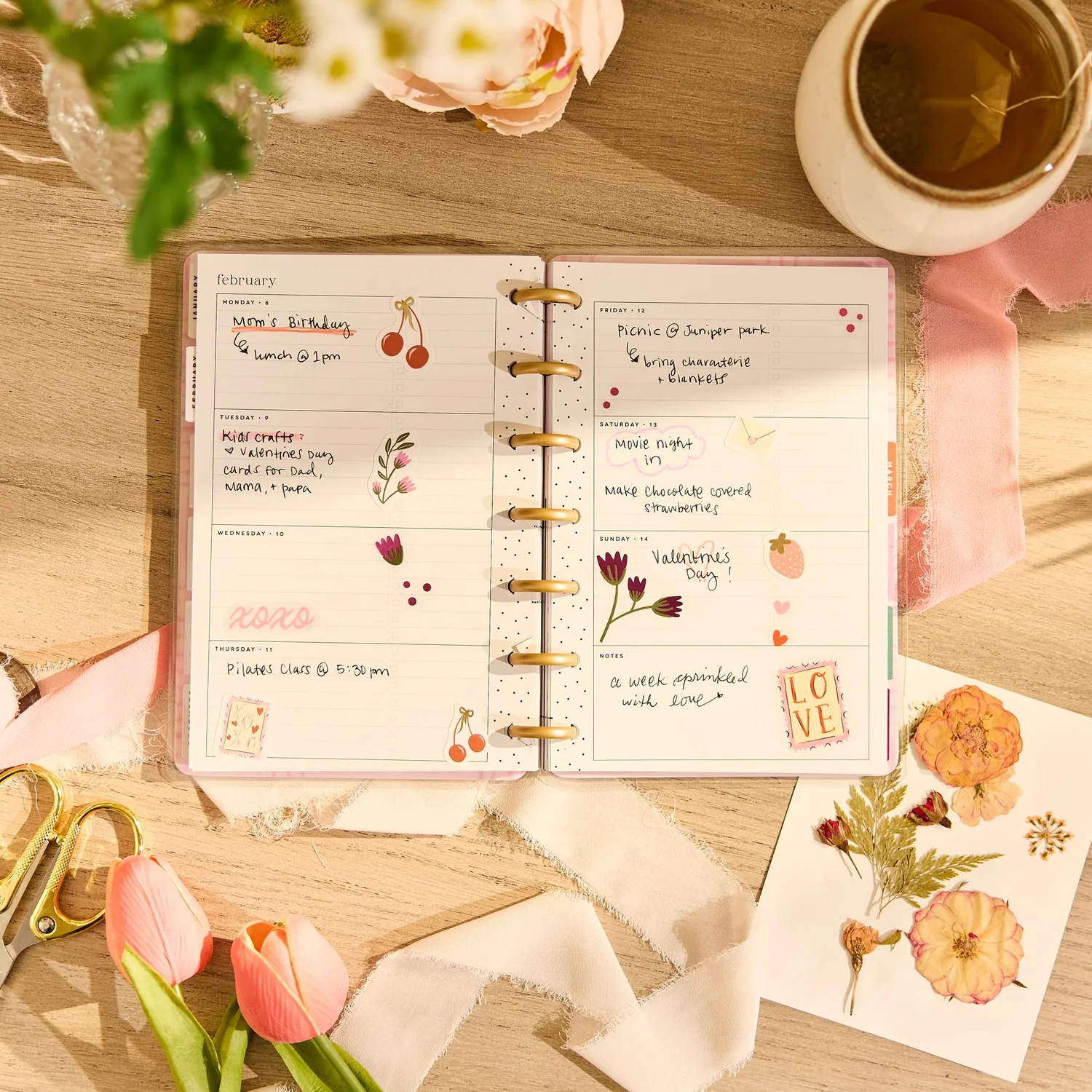 Happy Planner Floral Embrace 2026-2027 agenda Mini horizontal