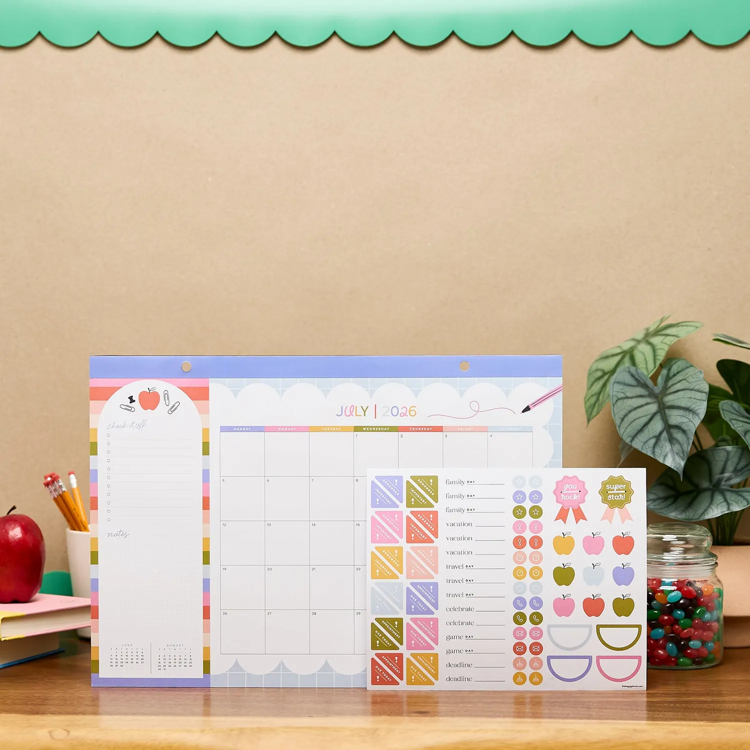 Me & my big ideas School Doodles calendrier bureau 12 mois