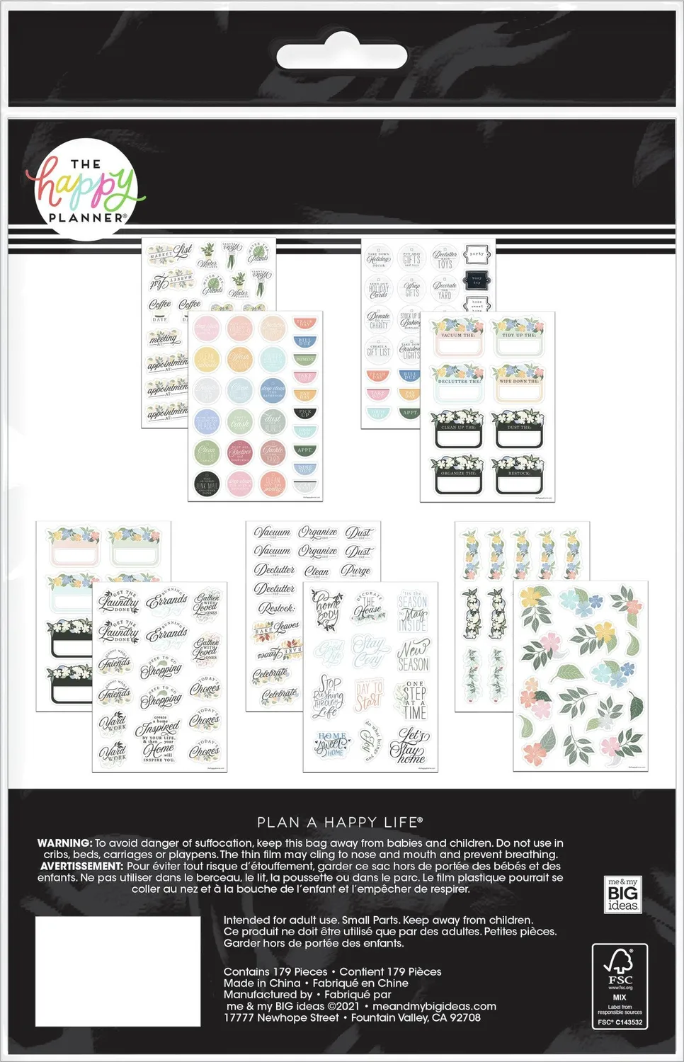 Me & my big ideas Homebody stickers tableau blanc effaçables 179