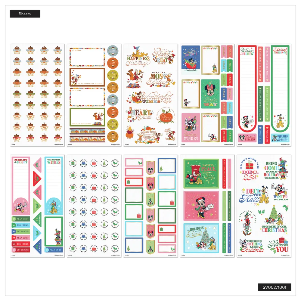 Happy Planner Disney Mickey stickers méga 100 feuilles