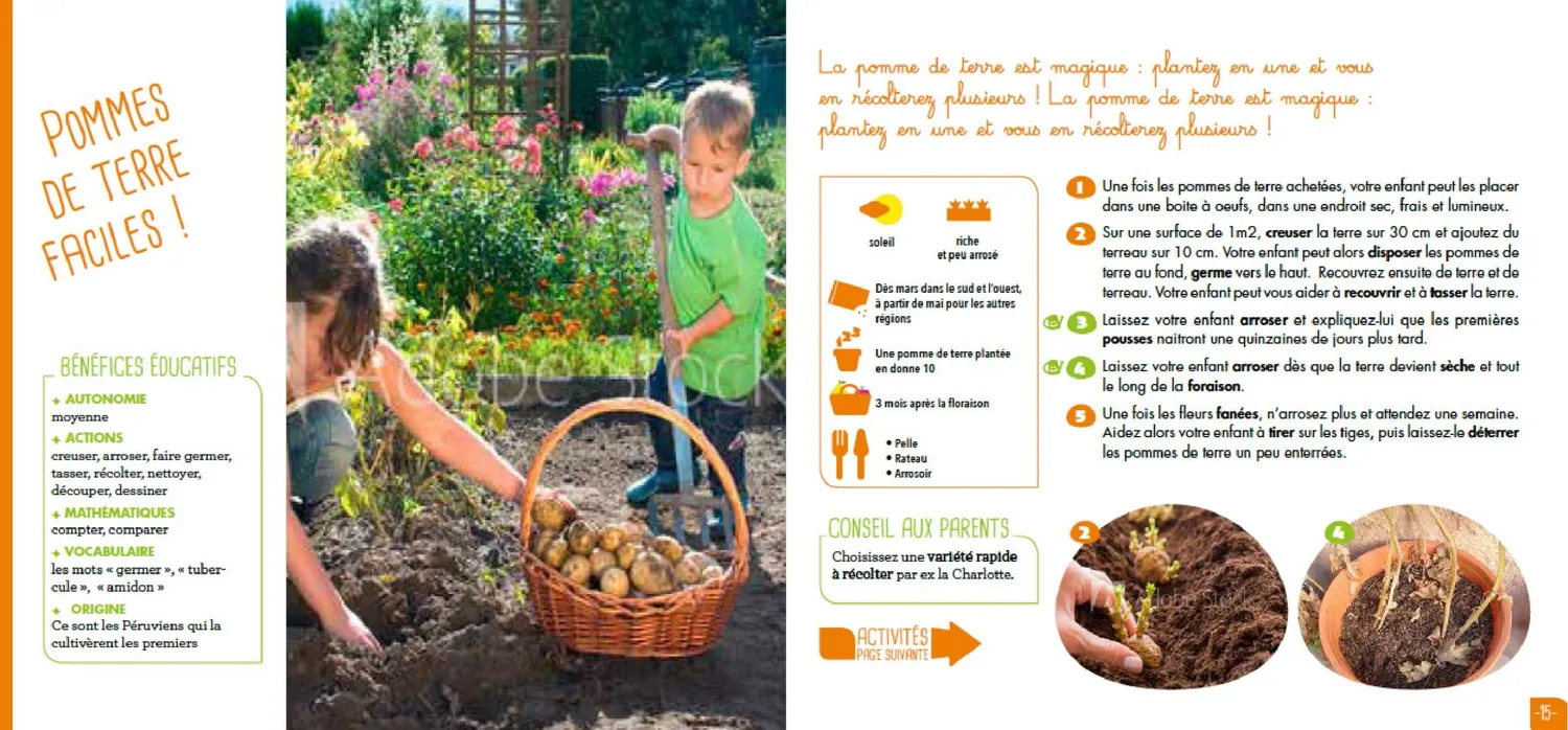 Frigobloc Je jardine je grandis livre jardinage Montessori 3 ans