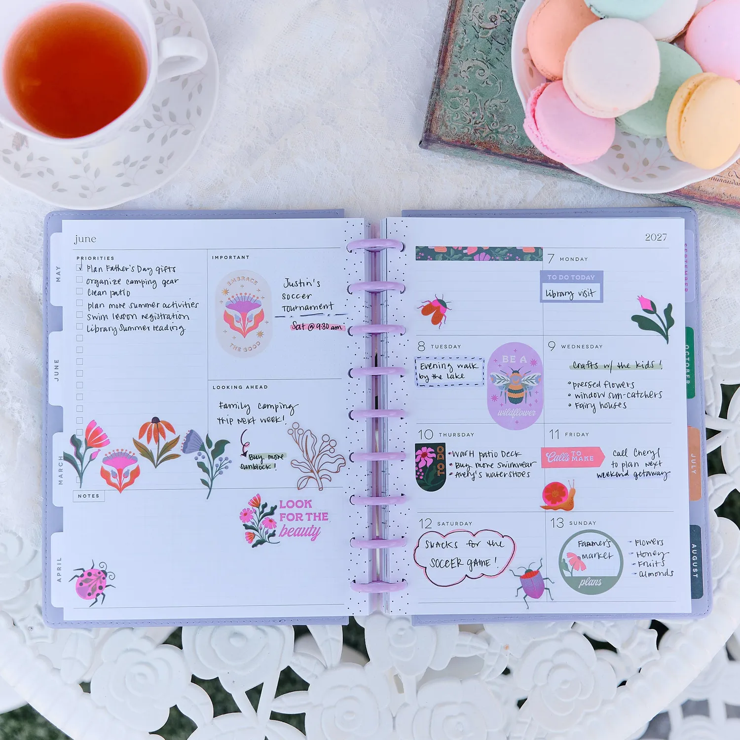 Happy Planner Hive & Bloom 2027 agenda dashboard Classic floral