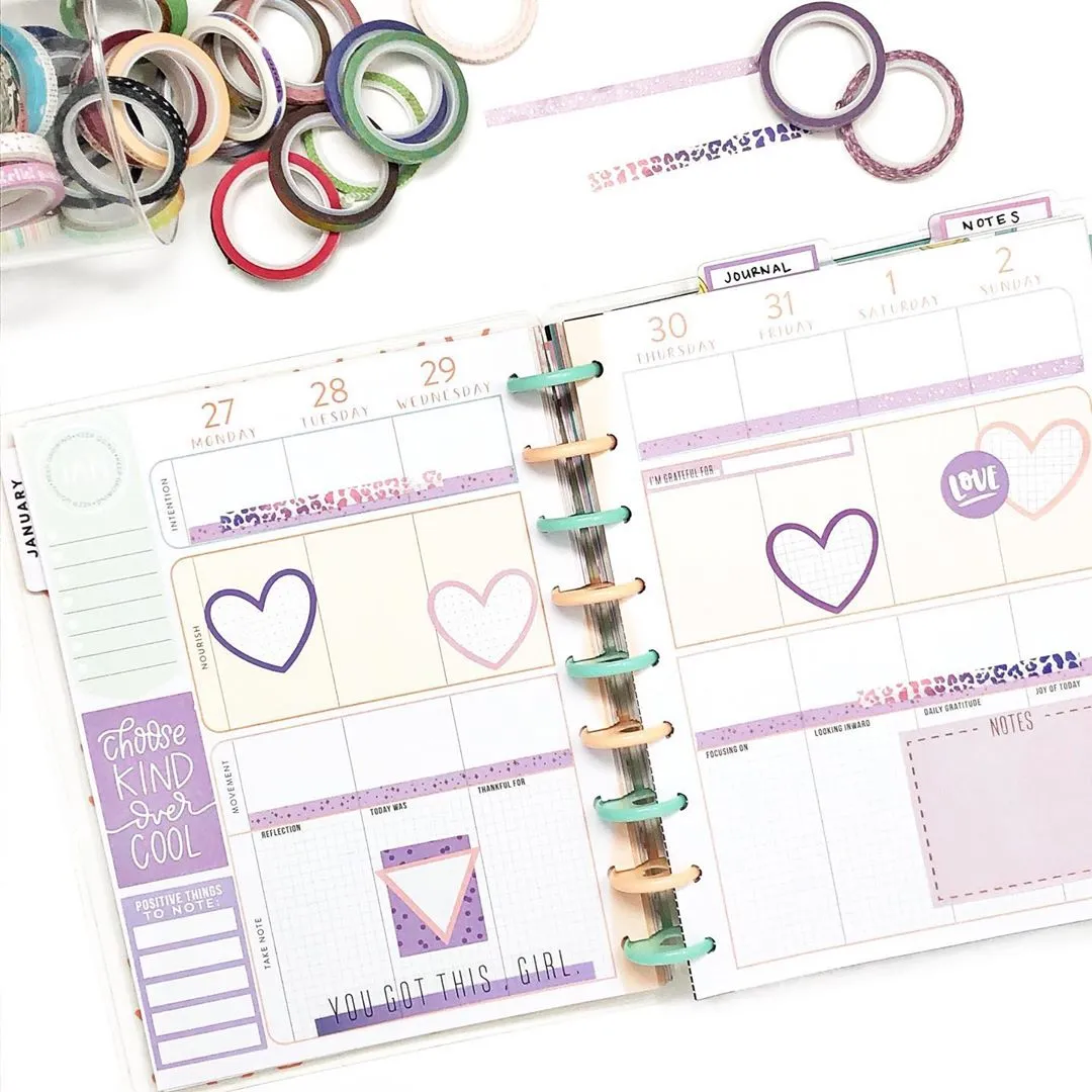 Happy Planner Glam Girl washi tape 7 rouleaux couleur