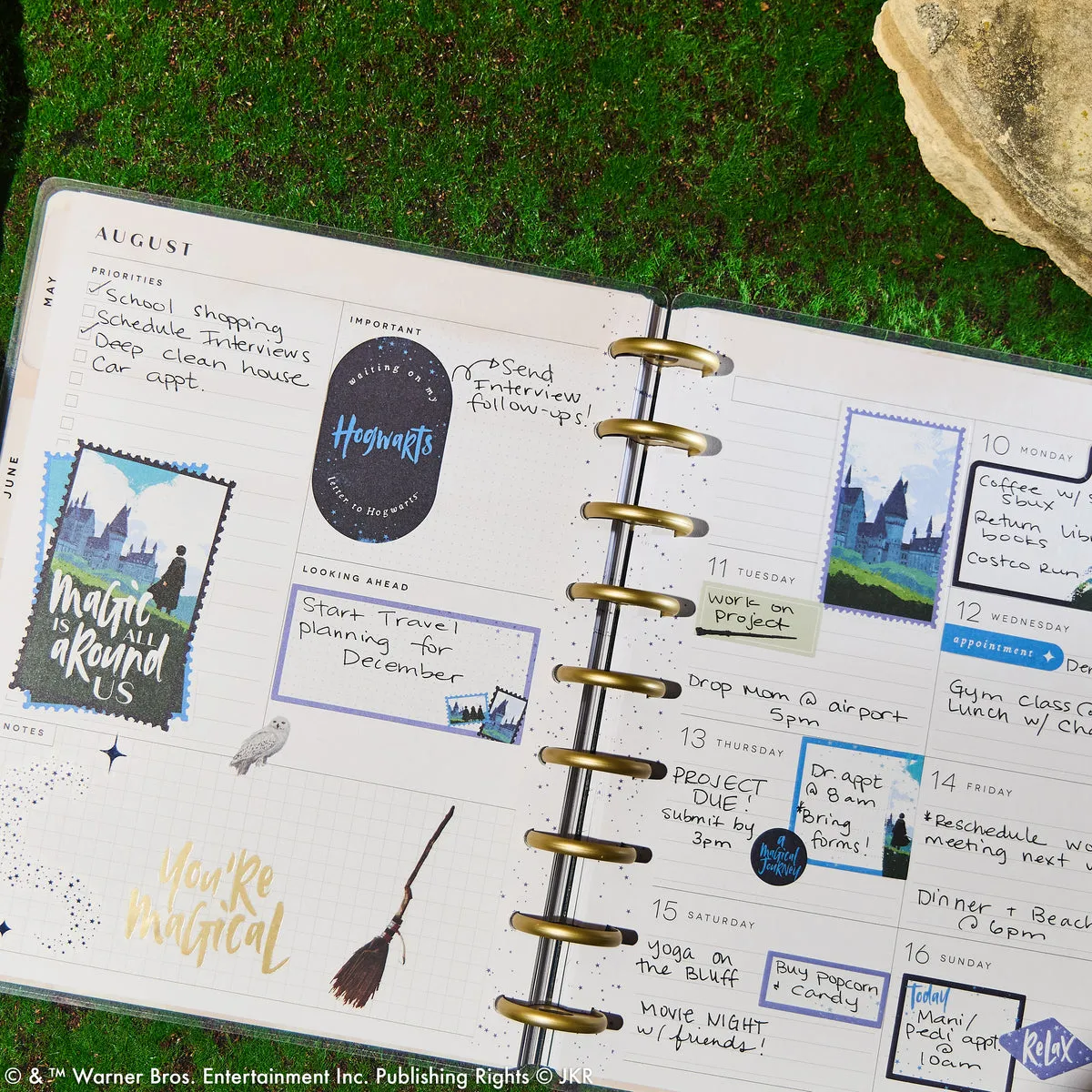 Happy Planner Harry Potter 2026 agenda dashboard 12 mois