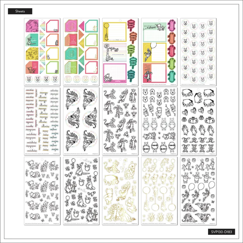 Happy Planner Winnie l’Ourson autocollants 562 pièces