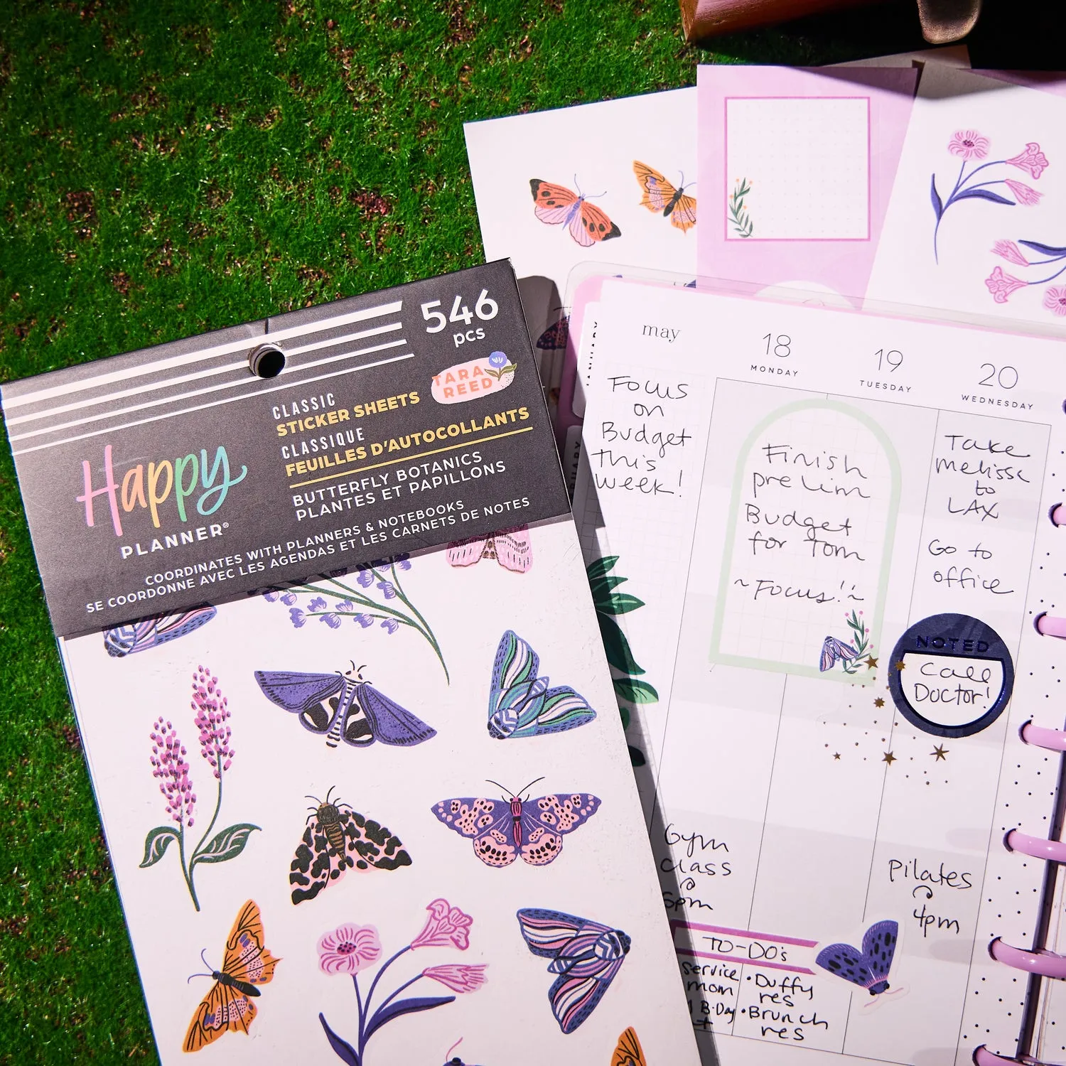 Happy Planner Butterfly Botanics stickers 546 papillons