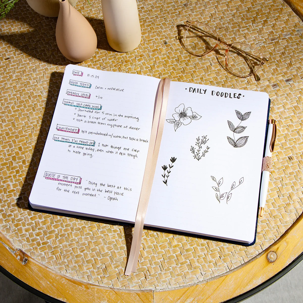 Happy Planner Velvet Stargazer journal pointillé 80 velours bleu