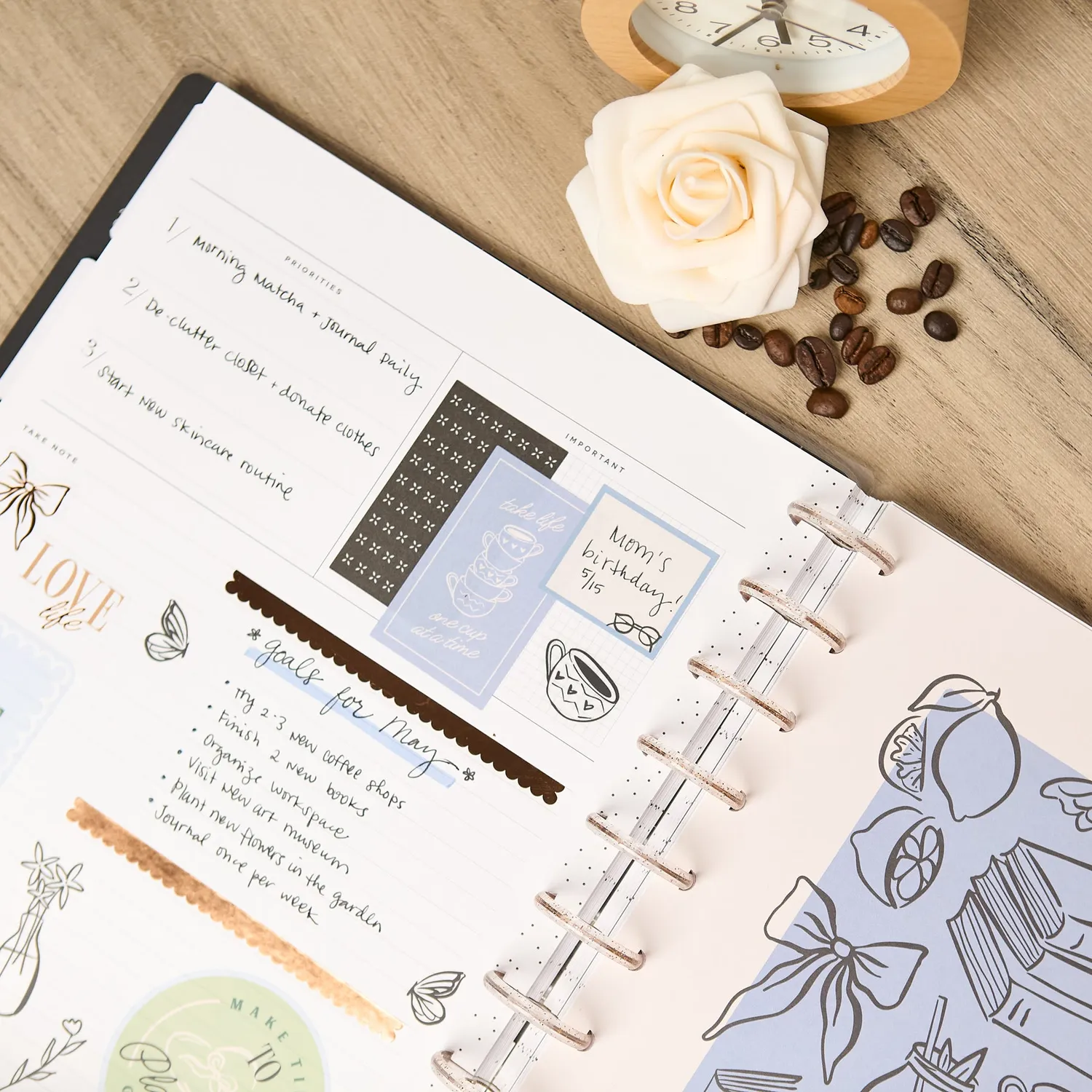 Happy Planner Café Coquette agenda non daté big horizontal 12 mois