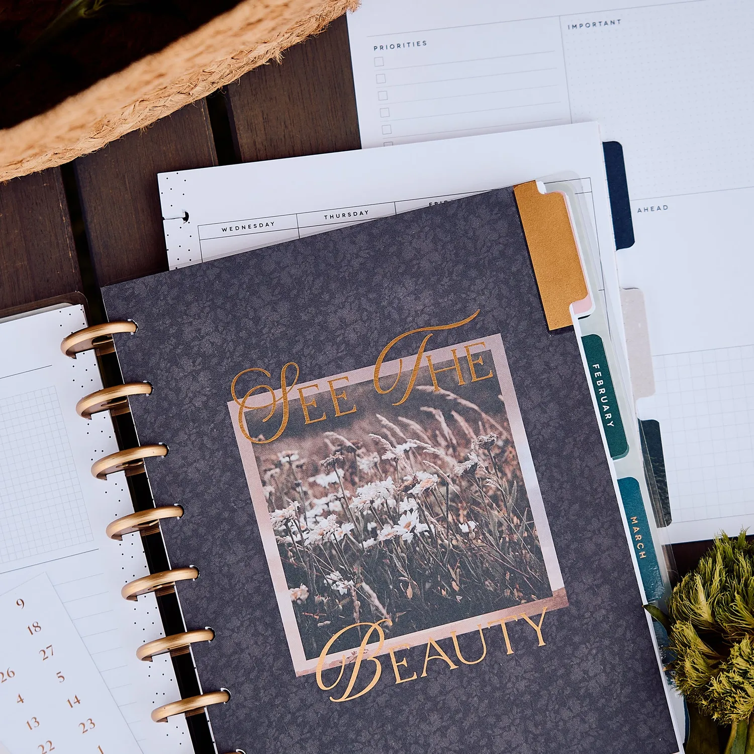 Happy Planner Shadow Fields recharge agenda Classic 6 mois