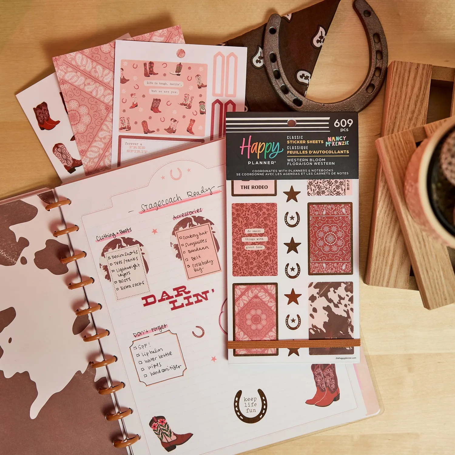 Happy Planner Western Bloom stickers value pack 30 western