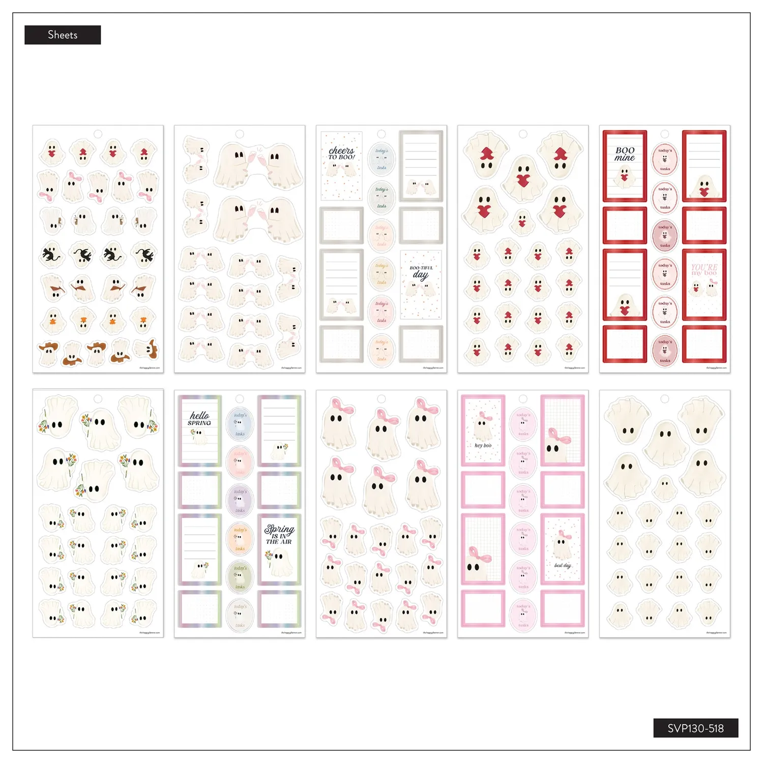 Happy Planner Ghosty Season stickers fantômes 30 feuilles