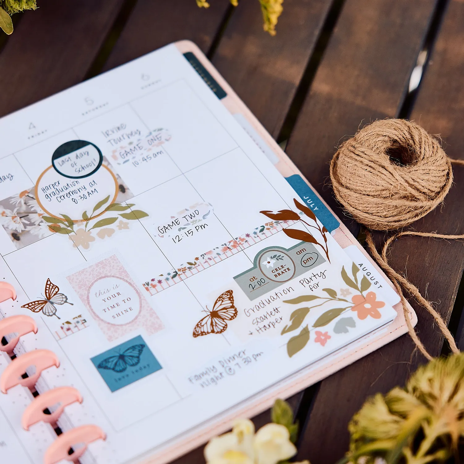 Happy Planner Wildflower Daydream 2027 agenda vertical Classic 12 mois