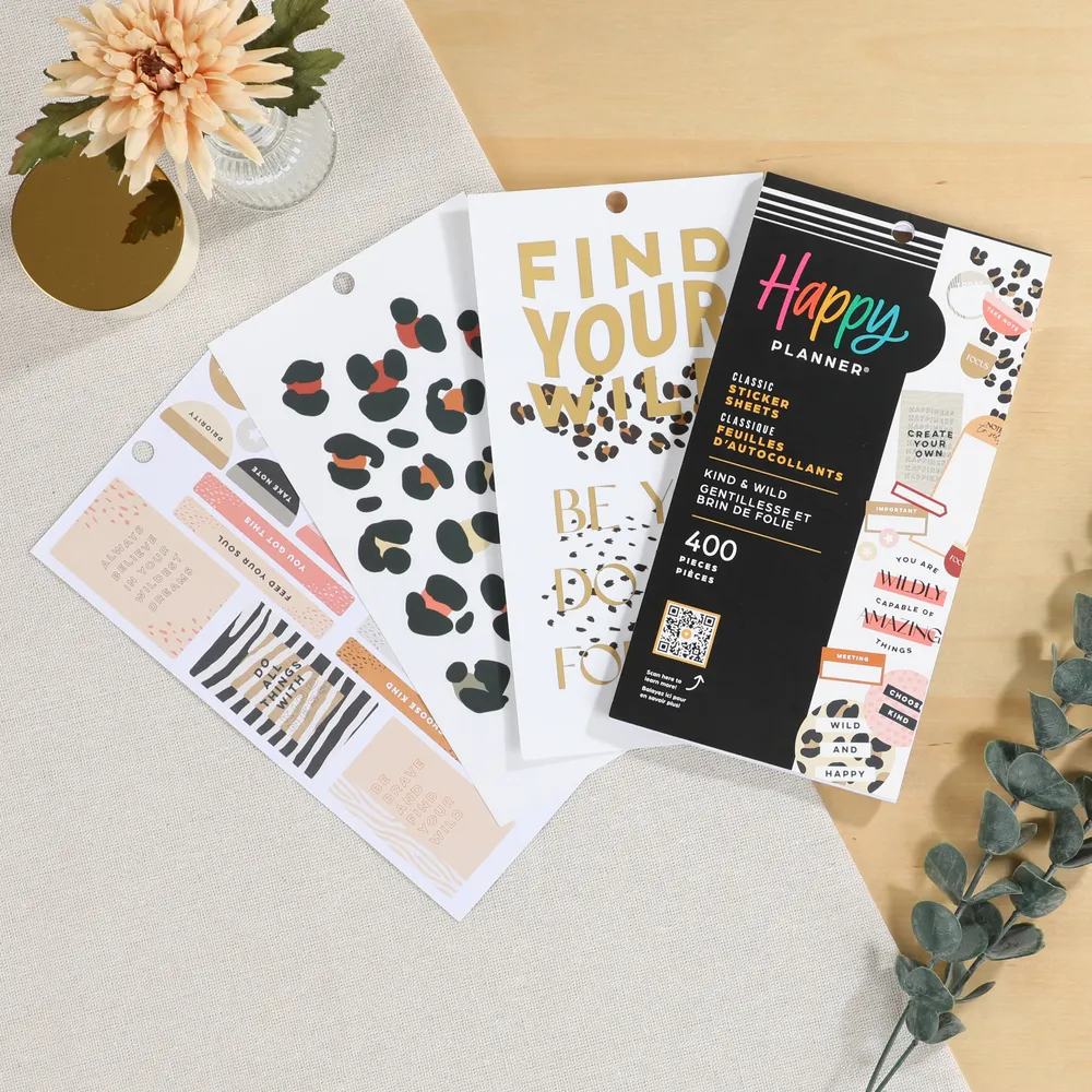 Happy Planner Kind & Wild stickers déco 400 motifs animaliers