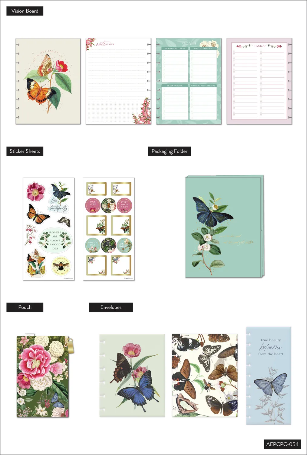 Happy Planner Butterflies Blooms kit compagnon Classic papillons