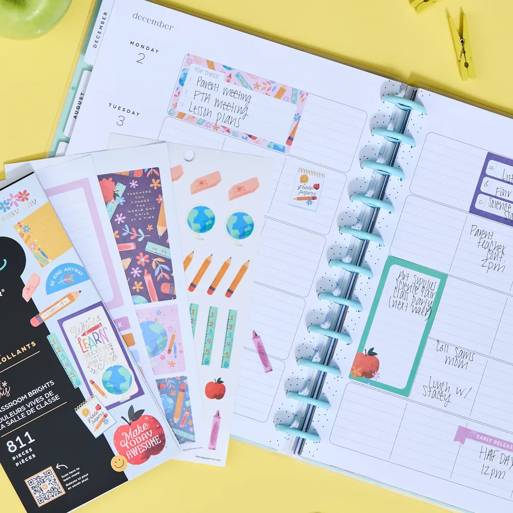 Happy Planner Classroom Brights stickers Big 811 enseignante