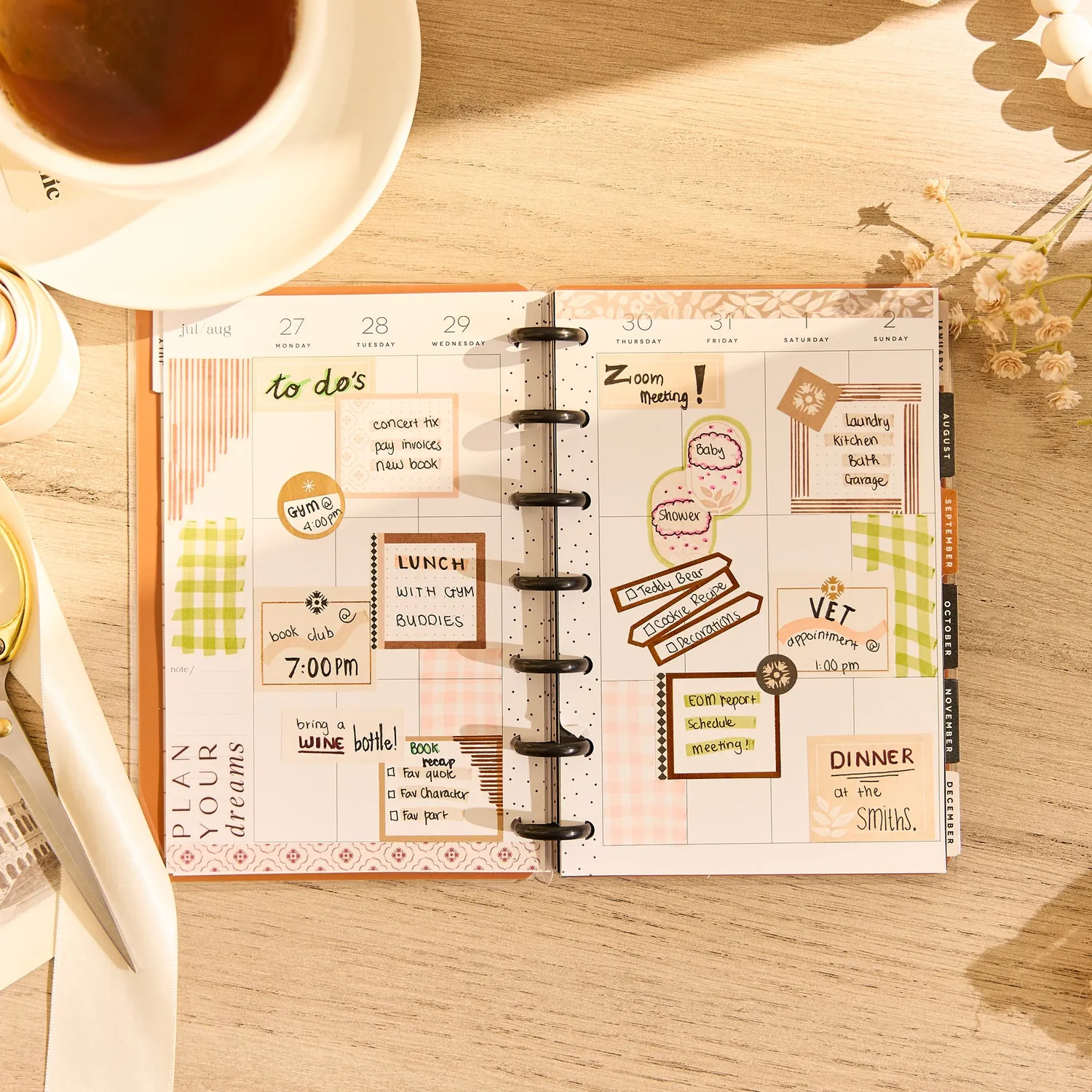 Happy Planner Neutral Noir 2026-2027 agenda mini vertical noir