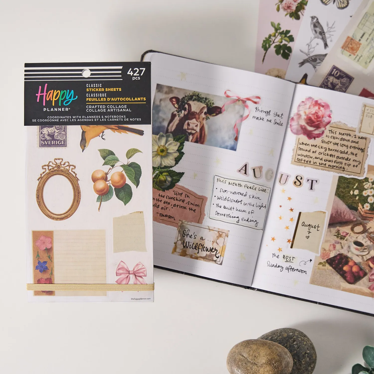 Happy Planner Crafted Collage stickers Value Pack 30 planches