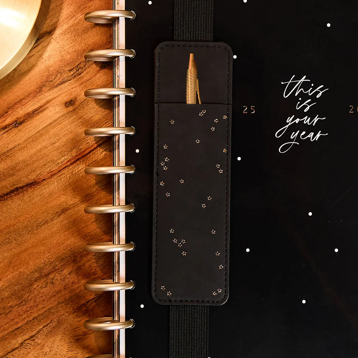 Happy Planner Dainty Neutrals porte-stylo noir élastique